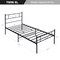 Black Heart-shaped Twin XL Metal Bed Frame with Headboard and Footboard
